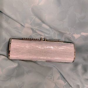 Silver clutch with chain strap